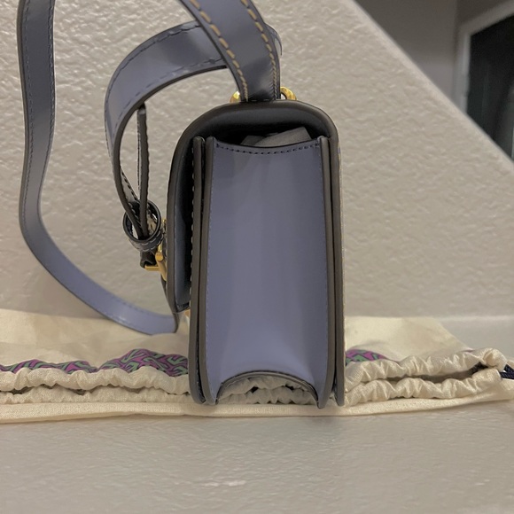 Tory Burch Eleanor Spazzolato Small Convertible Crossbody Bag Dark Lotus - Picture 4 of 8